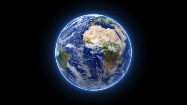 Galakside Dönen Güzel Bir Dünya Gezegeni Dünya Döndürme Video Konsepti — Stok video