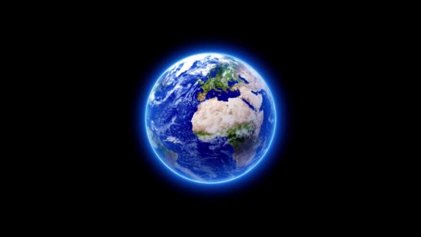 Prachtige Aarde Planeet Draait Melkweg Aarde Rotatie Video Concept — Stockvideo