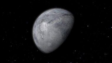Fictional realistic ceres planet isolate on black. 3d rendered fictional planet.