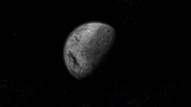 Fictional realistic ceres planet isolate on black. 3d rendered fictional planet.