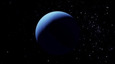 Photo realistic neptune planet isolate on black. 3d rendered blue planet.