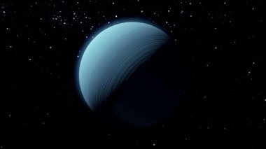 Photo realistic neptune planet isolate on black. 3d rendered blue planet.