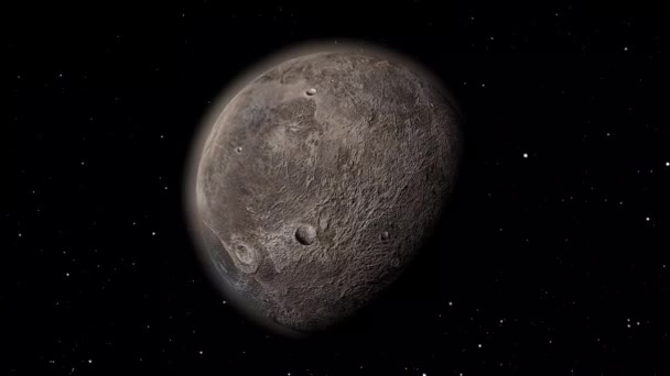 Fictional Realistic Ceres Planet Isolate Black Rendered Fictional Planet — Stockvideo