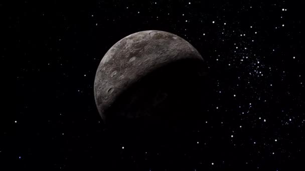 Fictional Realistic Ceres Planet Isolate Black Rendered Fictional Planet — Stock Video