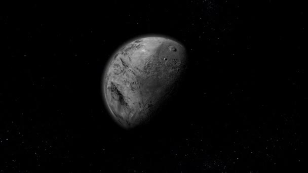 Вымышленные Реалистичные Церера Планеты Изолировать Черном Рендеринг — стоковое видео