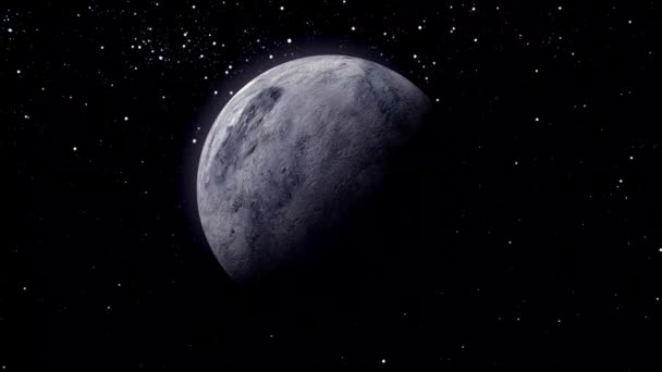 Φανταστική Ρεαλιστική Ceres Πλανήτη Απομονώσει Μαύρο Καθιστούν Φανταστικό Πλανήτη — Αρχείο Βίντεο