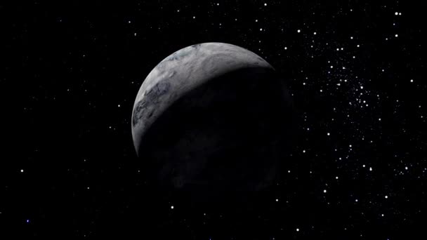 Fictional Realistic Ceres Planet Isolate Black Rendered Fictional Planet — Video Stock