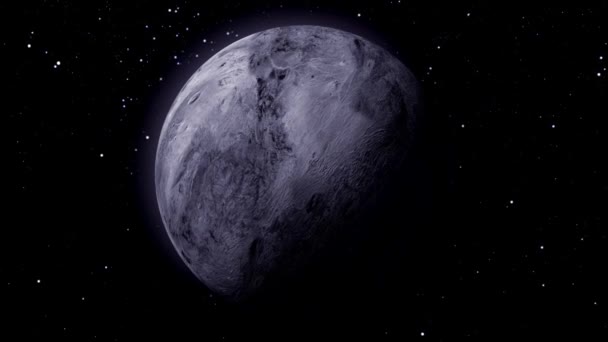 Fiktionale Realistische Ceres Planeten Isolieren Sich Auf Schwarz Gerenderter Fiktiver — Stockvideo