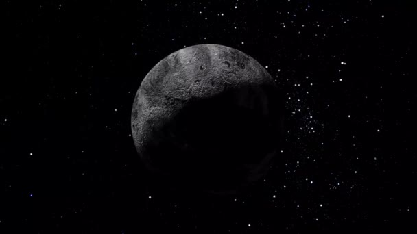 Fictieve Realistische Ceres Planeet Isoleren Zwart Verzonnen Fictieve Planeet — Stockvideo