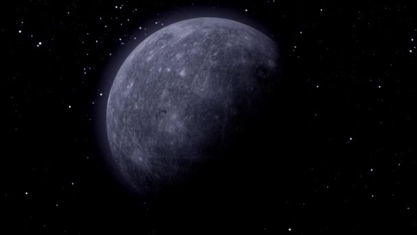 Sistema Solar Mercurio Planeta Aislado Sobre Fondo Blanco — Vídeos de Stock