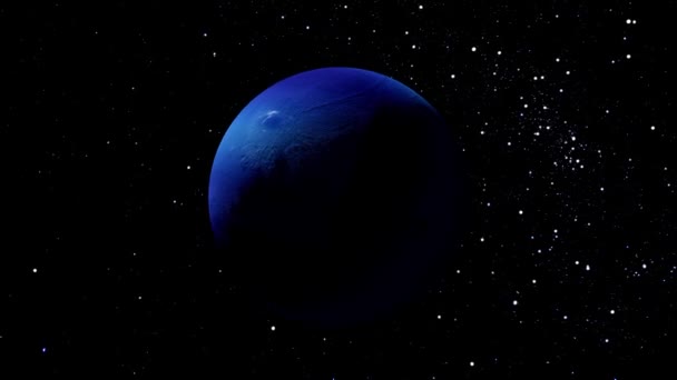 Фотография Реалистичной Планеты Нептун Изолировать Черном Третья Голубая Планета — стоковое видео