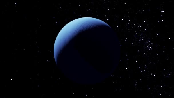 Photo Realistic Neptune Planet Isolate Black Rendered Blue Planet — Video Stock