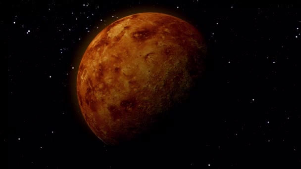 Солнце Планеты Венера Восходит Изолировано Темноте Вид Спереди Планеты Венера — стоковое видео