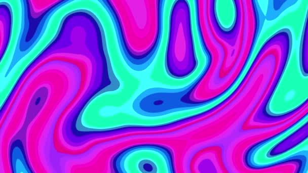 Akan Sıvı Dalgalar Dalgaları Mermer Hareket Eden Renkli Sıvı Boyanın — Stok video