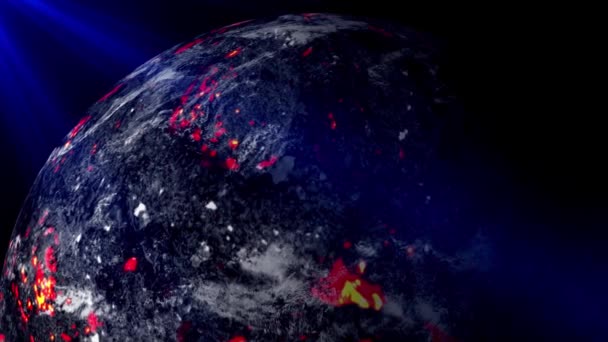 Lava Planet Space Earth Planet Become Lava Planet Global Warming — Stockvideo