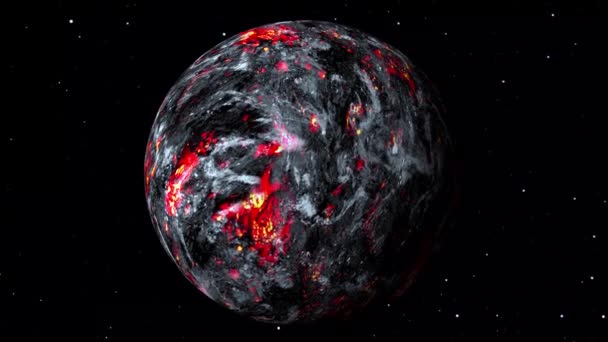 Lava Planet Space Earth Planet Become Lava Planet Global Warming — Wideo stockowe