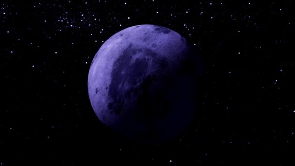 Фото Реалістичного Місяця Космосі Фото Реалістична Планета Фронт Вид Обертовий — стокове відео