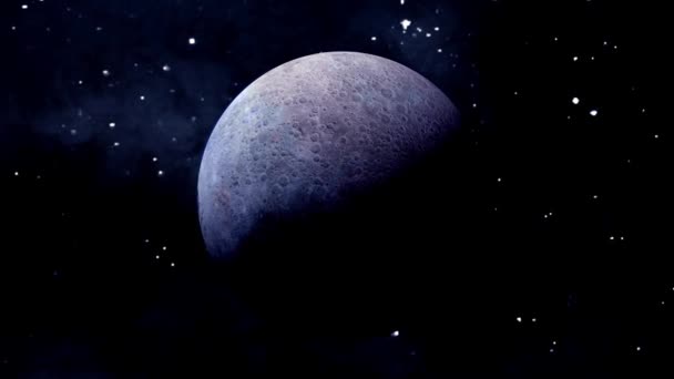 Φωτογραφία Ρεαλιστικό Φεγγάρι Στο Διάστημα Photo Realistic Planet Front Άποψη — Αρχείο Βίντεο