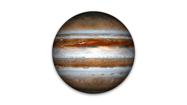 Jupiter Rendering Planet Science Illustration Jupiter Planet Isolated White Background — Video Stock