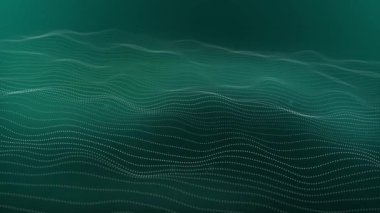 Parlak rastgele noktalar ve ızgara. veri, yüksek teknoloji kavramı. Soyut dijital parçacık dalga hareketi. Parlayan parçacıkların dijital dalgası