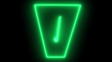Renkli Neon Işıklarının Ünlem Simgesi Tasarımı. Parlayan Led Işık Ünlem İşareti. Işıl ışıl parlayan ünlem işareti simgesi 4k