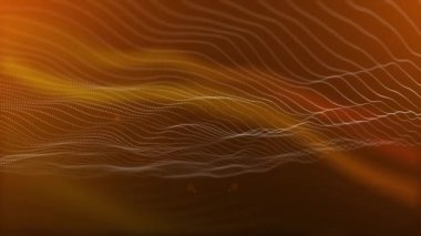 Dijital parçacık siber ya da teknoloji arka planı, rastgele noktalar ve ızgara parlıyor. veri, yüksek teknoloji kavramı. Soyut dijital parçacık dalgası ve ışıklar arkaplanı noktalar ,