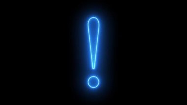 Renkli Neon Işıklarının Ünlem Simgesi Tasarımı. Parlayan Led Light Soru İşareti. Işıl ışıl parlayan ünlem işareti simgesi 4k