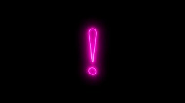 Renkli Neon Işıklarının Ünlem Simgesi Tasarımı. Parlayan Led Light Soru İşareti. Işıl ışıl parlayan ünlem işareti simgesi 4k