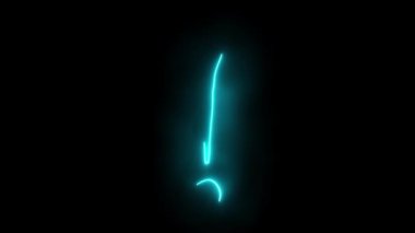 Renkli Neon Işıklarının Ünlem Simgesi Tasarımı. Parlayan Led Light Soru İşareti. Işıl ışıl parlayan ünlem işareti simgesi 4k