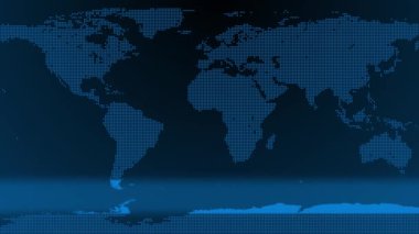 Dünya haritası soyut arkaplanı. Televizyon haberleri geçmişi. Haber sunumu teknisyenliği geçmişi. Borsa bilgilerine sahip dünya animasyonu. Soyut finansal iş analizi önergesi.