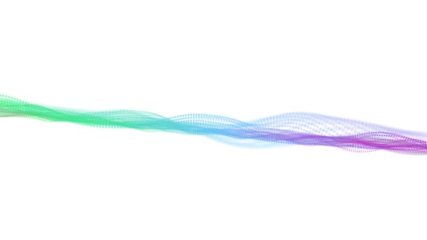 网状发光蓝紫色点未来数字豪华闪光波粒流背景的无缝环路 发光随机点概念 — 图库视频影像