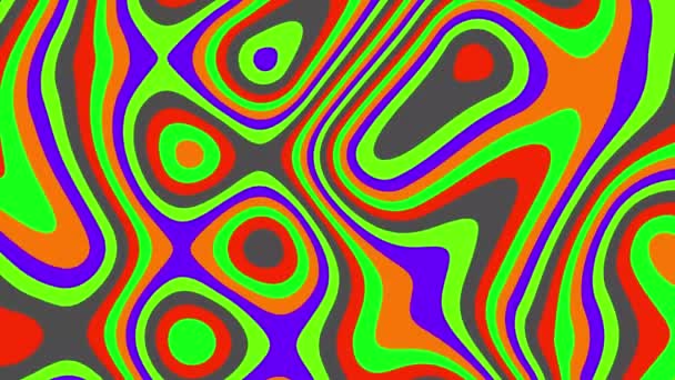 Abstrato Animação Cor Ondulado Suave Parede Conceito Multicolor Liquid Pattern — Vídeo de Stock