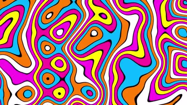 Abstract Animatie Kleur Golvende Gladde Muur Onderwerp Meerkleurig Vloeibaar Patroon — Stockvideo