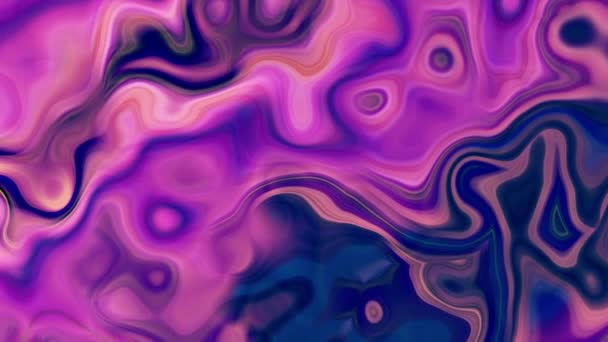 ピンク色のトレンディーな液体波背景 要旨背景カラフルな波大理石流線型アニメーション — ストック動画