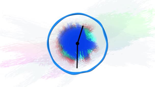 Looping Animatie Van Een Klok Met Veranderende Kleuren Markering Van — Stockvideo