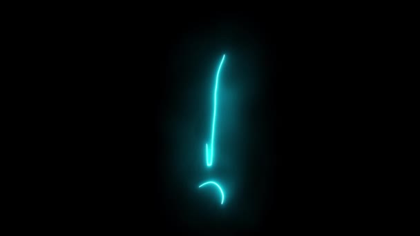 Ausrufezeichen Icon Design Von Bunten Neonlichtern Glühendes Led Licht Fragezeichen — Stockvideo