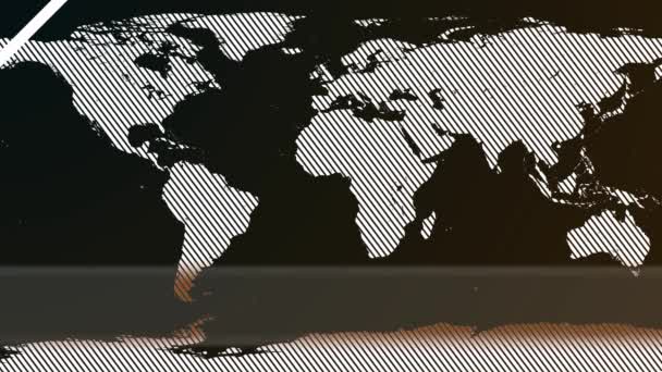 Dünya Haritası Soyut Arkaplanı Televizyon Haberleri Geçmişi Haber Sunumu Teknisyenliği — Stok video