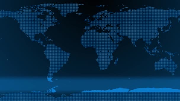 世界地图摘要背景 电视新闻背景 具有股票市场信息背景的全球动画片 金融业务分析动议摘要 — 图库视频影像