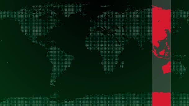 Mapa Świata Abstrakcyjne Tło Wiadomości Telewizyjne Aktualności Prezentacja Tło Techniczne — Wideo stockowe