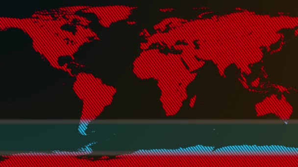 Mapa Del Mundo Fondo Abstracto Antecedentes Noticias Noticias Presentación Techy — Vídeo de stock