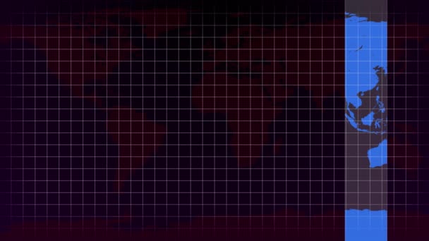 Wereld Bol Animatie Met Beurs Informatie Achtergrond Wereldkaart Met Abstracte — Stockvideo
