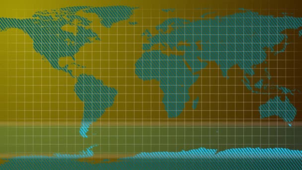 Weltkugel Animation Mit Börseninformationen Hintergrund Weltkarte Mit Abstrakter Finanzwirtschaftlicher Analyse — Stockvideo