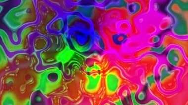 Mor renkli, parlak dijital sıvı akışı. Parlak ve dumanlı renkli soyut renkli sıvı arka plan 45 'liği