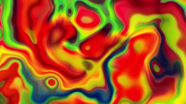 Parlak, renkli, dijital sıvı akışı. Parlak ve dumanlı renkli soyut renkli sıvı arka plan 45 'liği