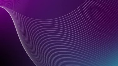 Beyaz arka planda hareket eden geleceksel dalga çizgisi. Soyut geometrik bükülmüş çizgi dönüşümü ve döndürme animasyonu. Geometrik girdap soyut çizgi 45 'liği