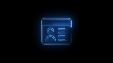 Neon hattı soyut geometrik gayrimenkul kimlik kartı.