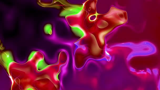 紫色光泽数字液体流动 新的和烟熏的颜色抽象的彩色液体背景 — 图库视频影像