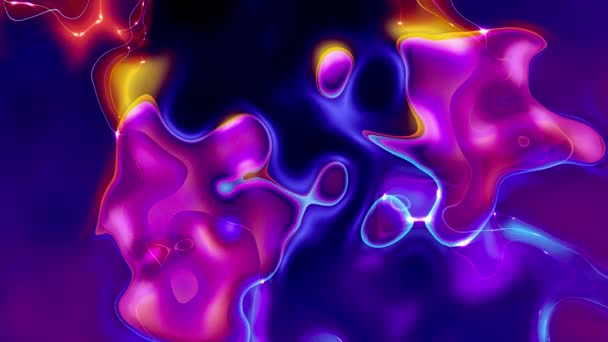 Purple Color Shiny Digital Liquid Flow Shiny Smoky Color Abstract — Stock Video