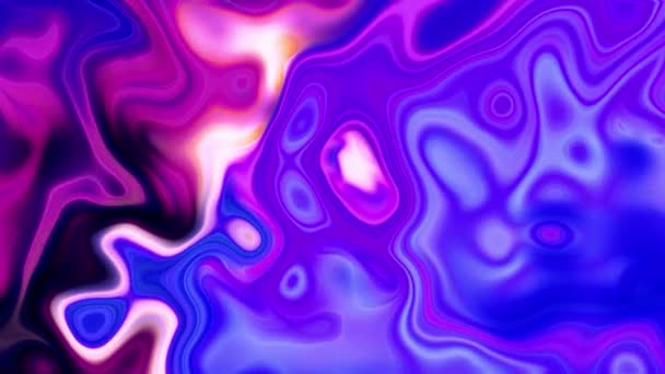 紫色光泽数字液体流动 新的和烟熏的颜色抽象的彩色液体背景 — 图库视频影像