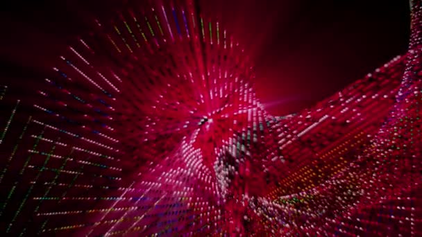Animowane Przyszłe Kolorowe Kropki Linia Światła Poruszające Się Tło Abstrakcyjne — Wideo stockowe